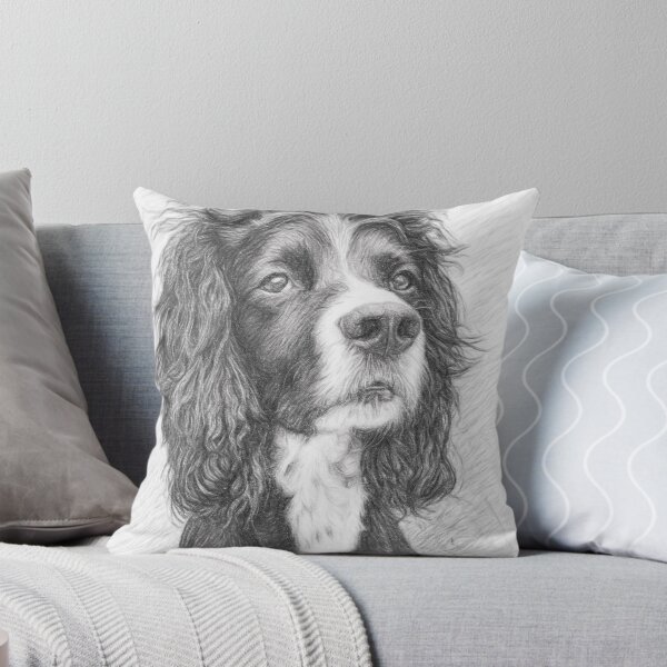 Item preview, Realistic Cocker Spaniel Pencil Sketch | Black and White Dog Portrait Artwork designed and sold by Leon Woods Pencil Art.