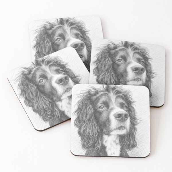 Item preview, Realistic Cocker Spaniel Pencil Sketch | Black and White Dog Portrait Artwork designed and sold by Leon Woods Pencil Art.