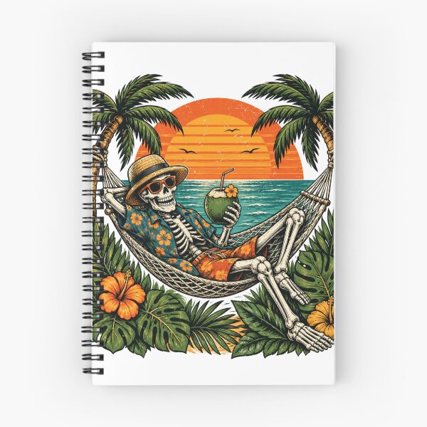 Item preview, Funny Skeleton Relaxing in Hammock Tropical Beach Sunset designed and sold by the-dovlat.