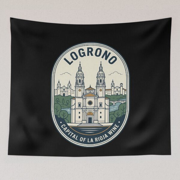 Item preview, Logrono Spain Cathedral Vintage Travel Emblem designed and sold by k3rstman1.