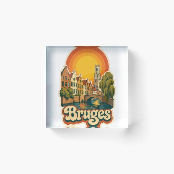Item preview, Bruges Belgium Travel Souvenir - Retro Illustration designed and sold by VisualArtsOasis.