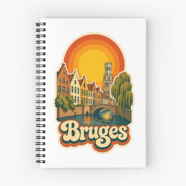 Item preview, Bruges Belgium Travel Souvenir - Retro Illustration designed and sold by VisualArtsOasis.