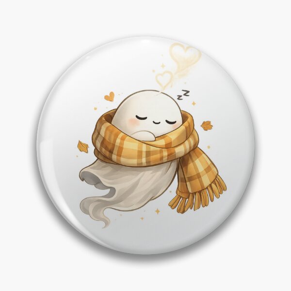 Item preview, Sleepy Ghost Wrapped in a Cozy Scarf – Cute Autumn Ghost Illustration  designed and sold by BlackBoneArt.