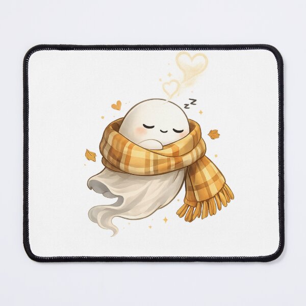 Item preview, Sleepy Ghost Wrapped in a Cozy Scarf – Cute Autumn Ghost Illustration  designed and sold by BlackBoneArt.