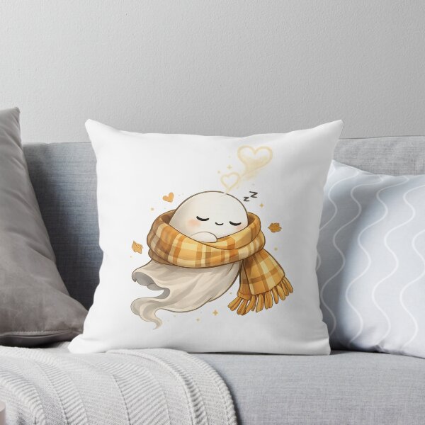 Item preview, Sleepy Ghost Wrapped in a Cozy Scarf – Cute Autumn Ghost Illustration  designed and sold by BlackBoneArt.