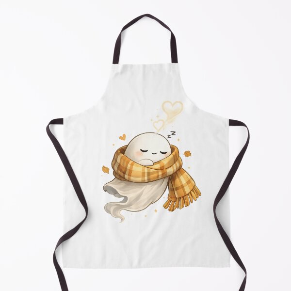 Item preview, Sleepy Ghost Wrapped in a Cozy Scarf – Cute Autumn Ghost Illustration designed and sold by BlackBoneArt.