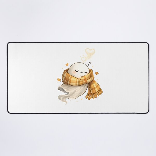 Item preview, Sleepy Ghost Wrapped in a Cozy Scarf – Cute Autumn Ghost Illustration designed and sold by BlackBoneArt.