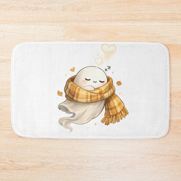 Item preview, Sleepy Ghost Wrapped in a Cozy Scarf – Cute Autumn Ghost Illustration  designed and sold by BlackBoneArt.
