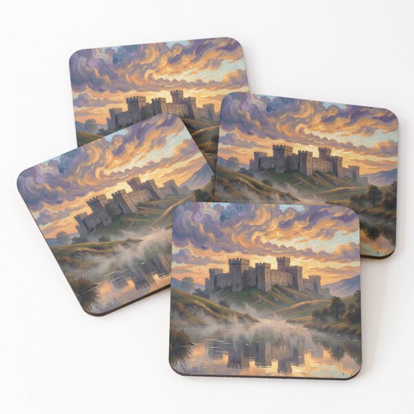 Item preview, Medieval Castle by the Lake in the Fog designed and sold by VoidVeilStudio.