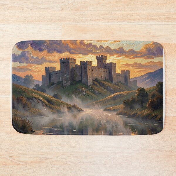 Item preview, Medieval Castle by the Lake in the Fog designed and sold by VoidVeilStudio.