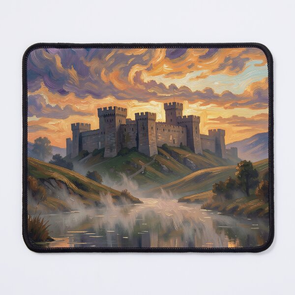 Item preview, Medieval Castle by the Lake in the Fog designed and sold by VoidVeilStudio.