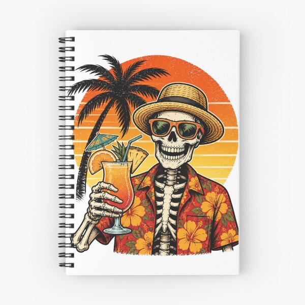 Item preview, Funny Skeleton Drinking Tropical Cocktail Hawaiian Beach designed and sold by the-dovlat.