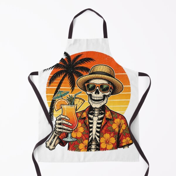 Item preview, Funny Skeleton Drinking Tropical Cocktail Hawaiian Beach designed and sold by the-dovlat.