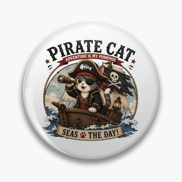 Item preview, Pirate Cat Cute Vintage Cartoon Design designed and sold by AMICO77.