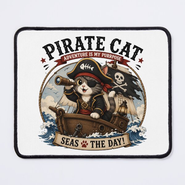 Item preview, Pirate Cat Cute Vintage Cartoon Design designed and sold by AMICO77.