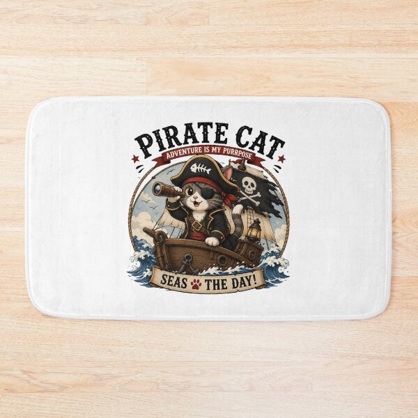 Item preview, Pirate Cat Cute Vintage Cartoon Design designed and sold by AMICO77.