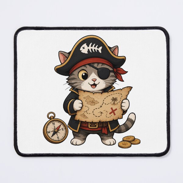 Item preview, Pirate Cat Cute Vintage Cartoon Design designed and sold by AMICO77.