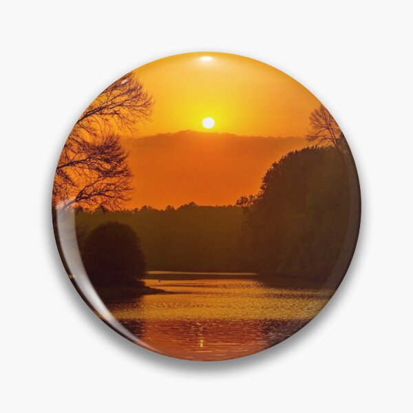 Item preview, Golden Hour Lake Sunset Silhouette Trees Reflection Nature Photography designed and sold by SLAYTHESPACE.