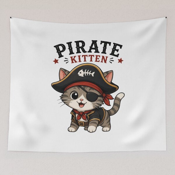 Item preview, Pirate Cat Cute Vintage Cartoon Design designed and sold by AMICO77.