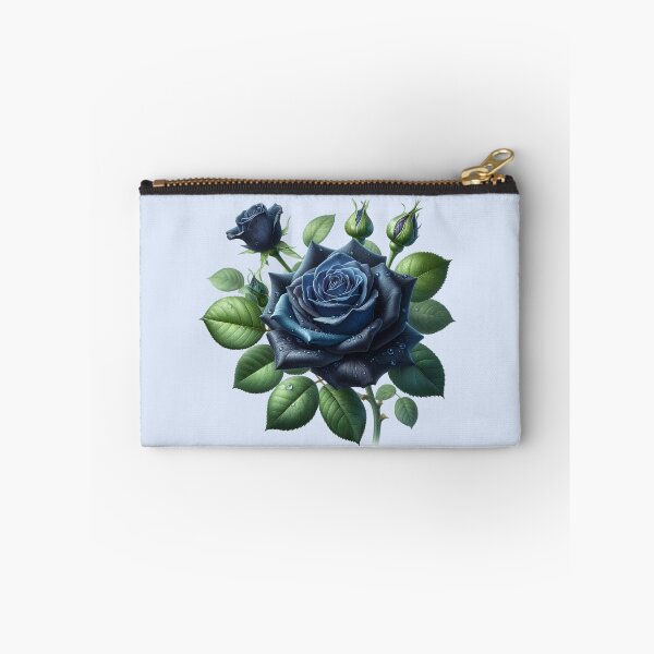 Item preview, Dark Blue Rose with Water Drops Floral Illustration designed and sold by SweetLilith.