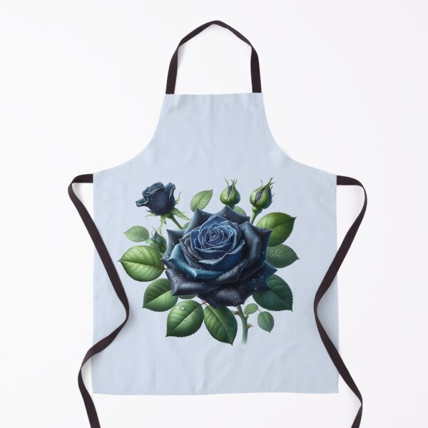 Item preview, Dark Blue Rose with Water Drops Floral Illustration designed and sold by SweetLilith.