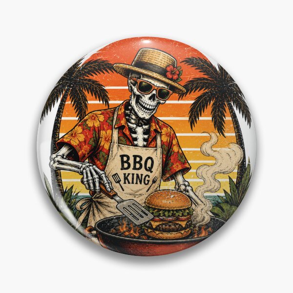 Item preview, Skeleton BBQ King Grilling Burger Hawaiian Cookout designed and sold by the-dovlat.