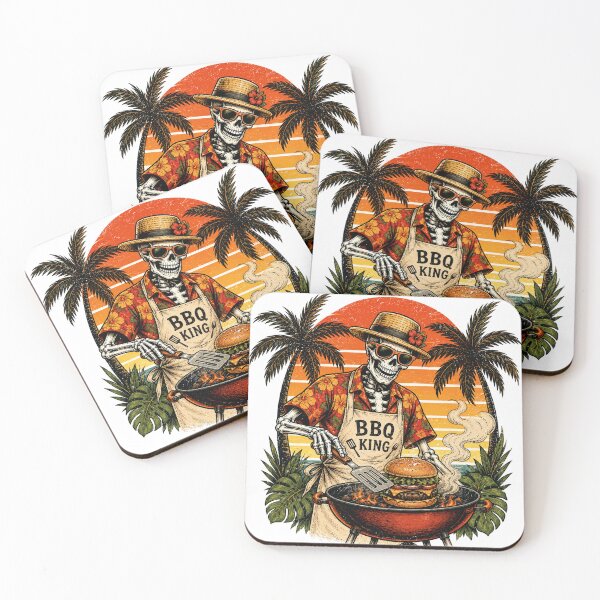 Item preview, Skeleton BBQ King Grilling Burger Hawaiian Cookout designed and sold by the-dovlat.