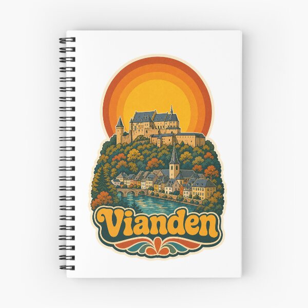 Item preview, Vianden Luxembourg Travel Souvenir - Retro Illustration designed and sold by VisualArtsOasis.