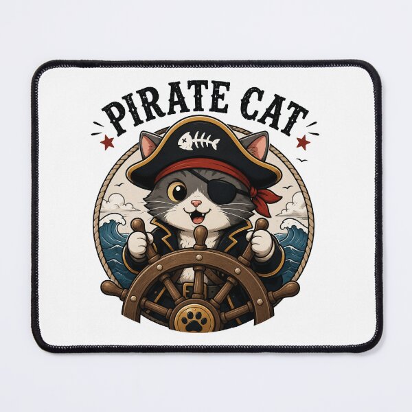 Item preview, Pirate Cat Cute Vintage Cartoon Design designed and sold by AMICO77.