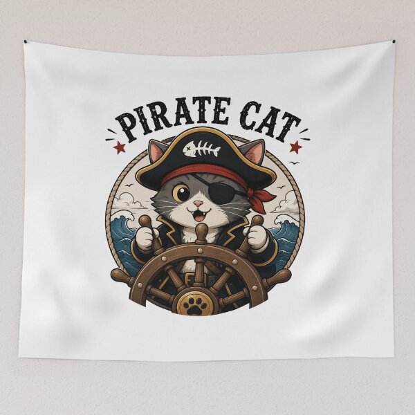 Item preview,  Pirate Cat Cute Vintage Cartoon Design designed and sold by AMICO77.