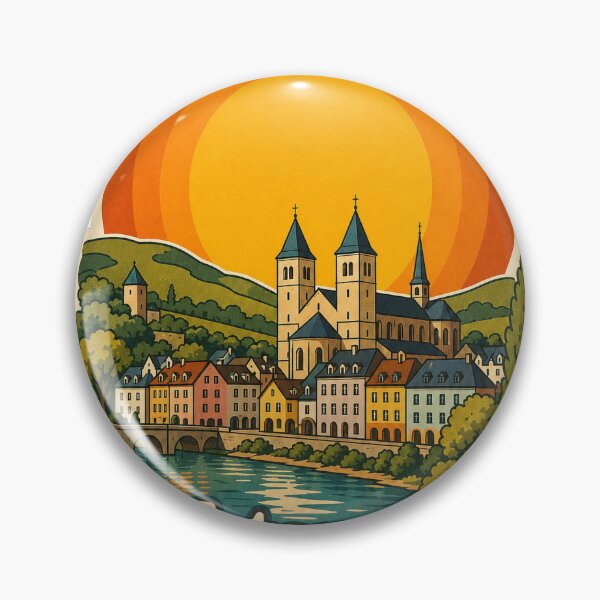 Item preview, Echternach Luxembourg Travel Souvenir - Retro Illustration designed and sold by VisualArtsOasis.