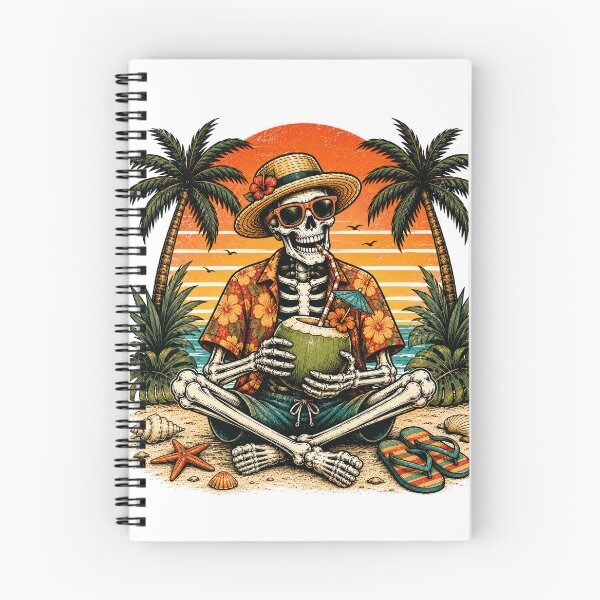 Item preview, Skeleton Drinking Coconut on Tropical Beach Sunset designed and sold by the-dovlat.