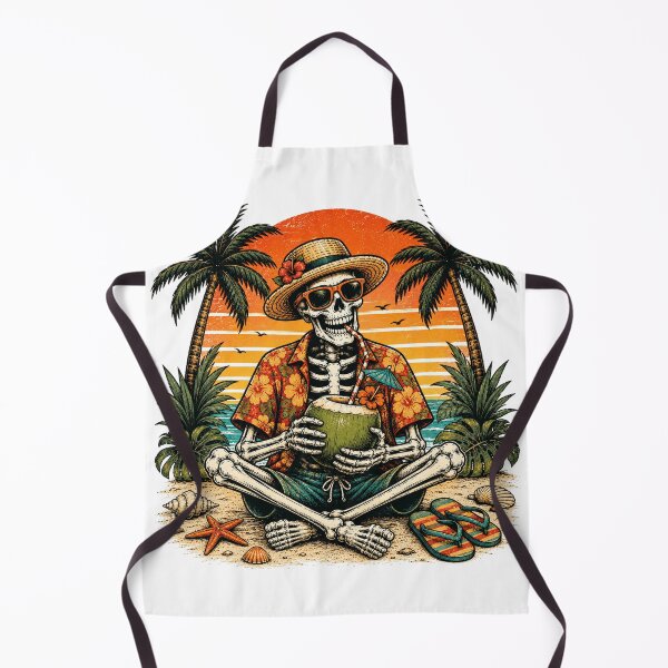 Item preview, Skeleton Drinking Coconut on Tropical Beach Sunset designed and sold by the-dovlat.