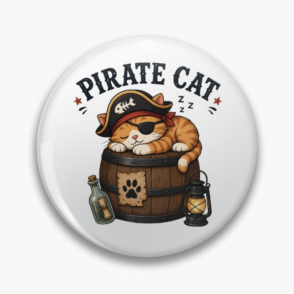 Item preview, Pirate Cat Cute Vintage Cartoon Design designed and sold by AMICO77.
