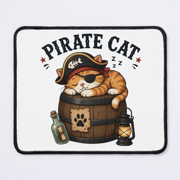 Item preview, Pirate Cat Cute Vintage Cartoon Design designed and sold by AMICO77.