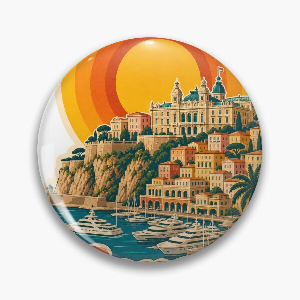 Item preview, Monaco Travel Souvenir - Retro Illustration designed and sold by VisualArtsOasis.