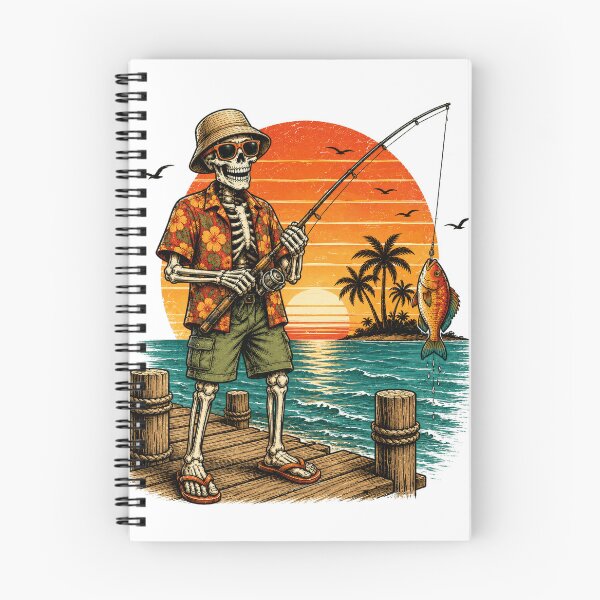 Item preview, Skeleton Fishing Tropical Sunset Vintage Beach designed and sold by the-dovlat.