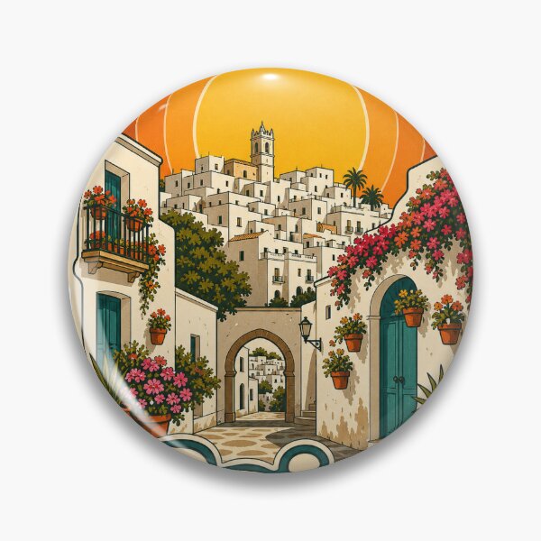 Item preview, Vejer Spain Travel Souvenir - Retro Illustration designed and sold by VisualArtsOasis.