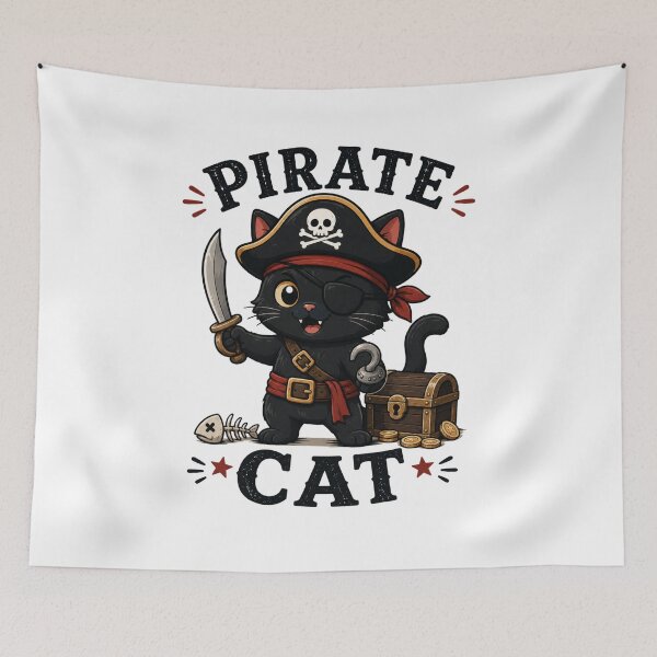 Item preview, Pirate Cat Cute Vintage Cartoon Design designed and sold by AMICO77.