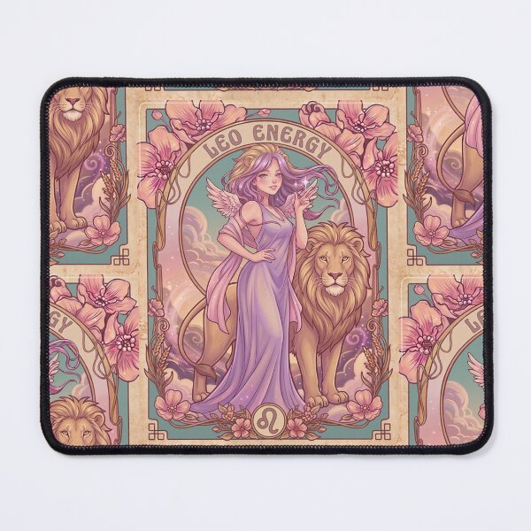 Item preview, Fantasy Angel Girl With Lion – Pastel Purple Aesthetic Art Print | Leo Zodiac Goddess with Lion Art | Leo Energy Celestial Astrology Illustration | Anime Fantasy Girl  designed and sold by RSDigitalPrintDesign.