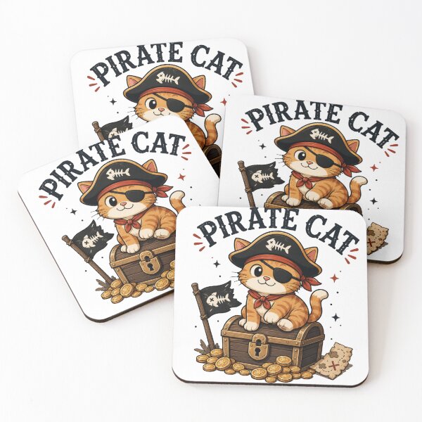 Item preview, Pirate Cat Cute Vintage Cartoon Design designed and sold by AMICO77.
