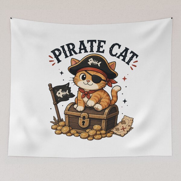 Item preview, Pirate Cat Cute Vintage Cartoon Design designed and sold by AMICO77.