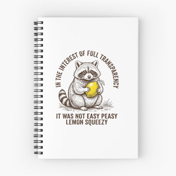 Item preview, Not Easy Peasy Lemon Squeezy Funny Raccoon Vintage Art designed and sold by AdyKurniawan.