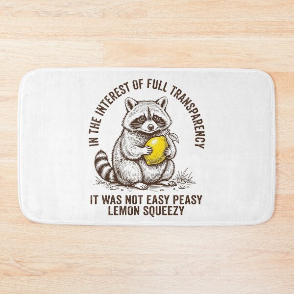 Item preview, Not Easy Peasy Lemon Squeezy Funny Raccoon Vintage Art designed and sold by AdyKurniawan.