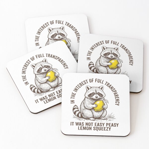 Item preview, Not Easy Peasy Lemon Squeezy Funny Raccoon Vintage Art designed and sold by AdyKurniawan.