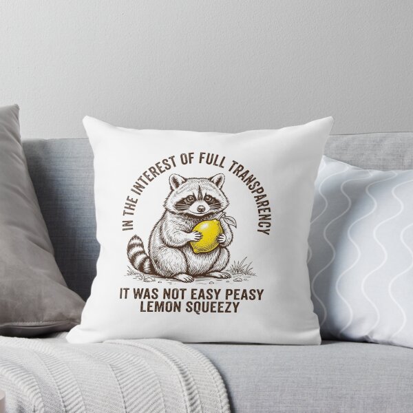 Item preview, Not Easy Peasy Lemon Squeezy Funny Raccoon Vintage Art designed and sold by AdyKurniawan.