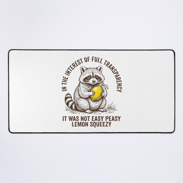 Item preview, Not Easy Peasy Lemon Squeezy Funny Raccoon Vintage Art designed and sold by AdyKurniawan.