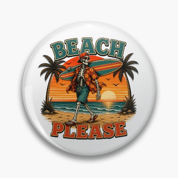 Item preview, Beach Please Funny Skeleton Surfer Tropical Vacation designed and sold by the-dovlat.