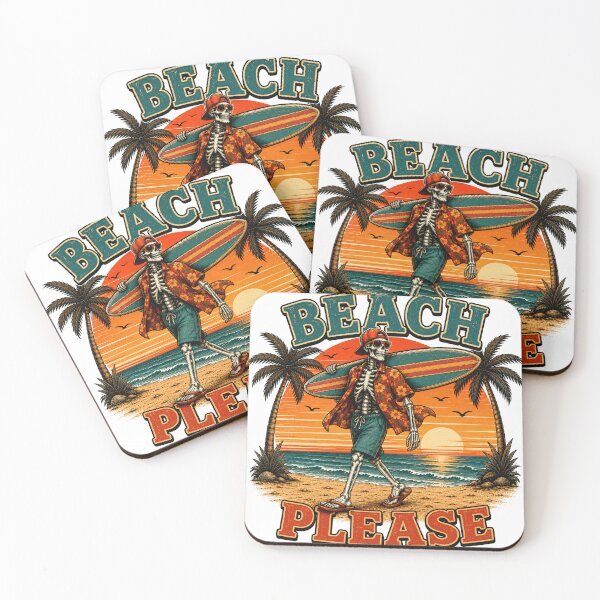 Item preview, Beach Please Funny Skeleton Surfer Tropical Vacation designed and sold by the-dovlat.