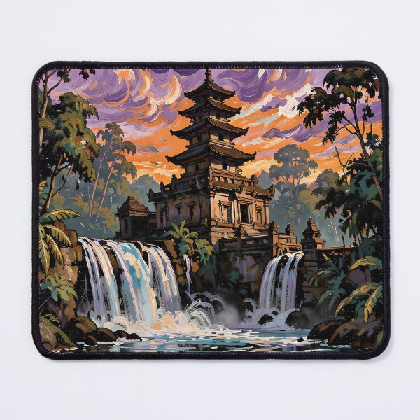 Item preview, Ancient Jungle Temple by the Waterfall designed and sold by VoidVeilStudio.